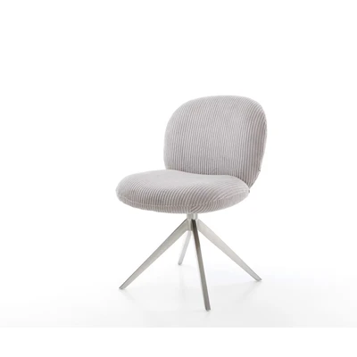 Afbeelding van DELIFE Draaistoel Nube Flex koord zilver grijs kruisframe breed roestvrij staal 360 draaibaar rocker functie pocketveer kern