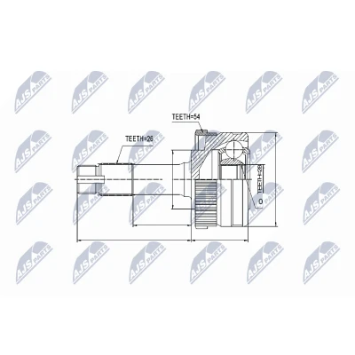Afbeelding van Homokineet reparatie set, aandrijfas NTY NPZ ME 011