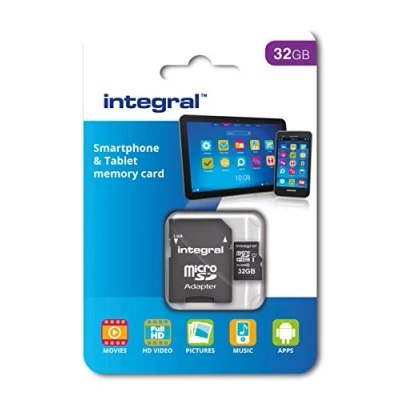 Afbeelding van Integral MicroSD 32GB + Adapter (90MB/s Class 10)
