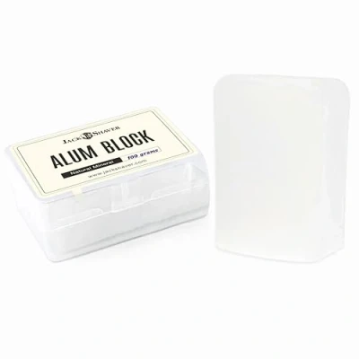 Afbeelding van Jack Shaver® Bloc d&#039;alun naturel dans un étui en plastique (100 g/3,5 oz) Solution apaisante astringente antiseptique après rasage pour le soulagement des brûlures du rasoir (1 count (Pack of 1))