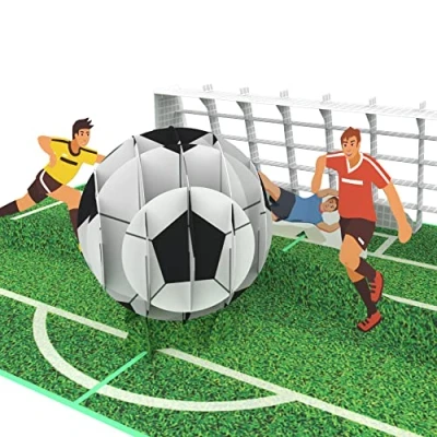 Afbeelding van MOKIO® Pop Up Kaart Voetbal 3D cadeaukaart voor een verjaardag, Verjaardagskaart voetbalfans