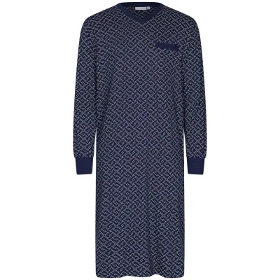 Afbeelding van Katoenen heren nachthemd duurzaam Blauw Maat L