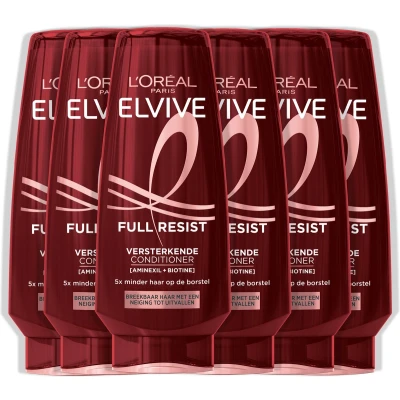 Afbeelding van L&#039;Oréal Paris Elvive Full Resist Conditioner Versterkende Voor Breekbaar Haar Met Aminexil + Biotine 6x200ML