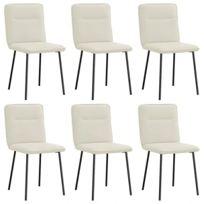 Afbeelding van vidaXL Eetkamerstoelen 6 st fluweel crèmekleurig
