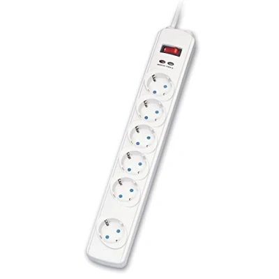 Afbeelding van ROLINE SurgeSecure stekkerdoos 6 voudig, met overspanningsbeveiliging, wit, 1,8 m