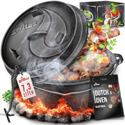 Afbeelding van Grillas Dutch Oven, 7.3L, BBQ pan, gietijzer H
