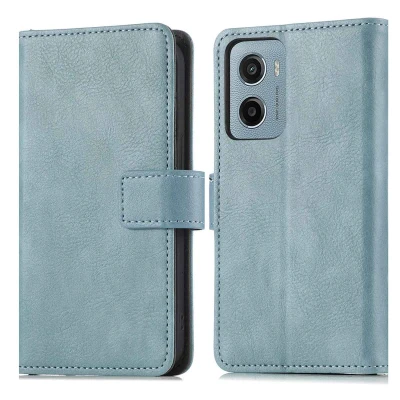 Afbeelding van imoshion Hoesje Geschikt voor Motorola Moto E15, G05 Luxe Bookcase Lichtblauw