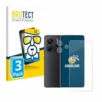 Afbeelding van BROTECT Screenprotector voor Xiaomi Redmi Note 14 (Voor+Camera) Folie Beschermfolie Beschermglas transparant (3 Stuks)