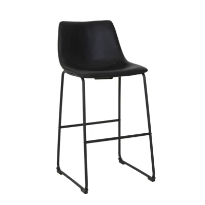 Afbeelding van Light &amp; Living Jeddo barkruk 73cm pu leer zwart Kunststof