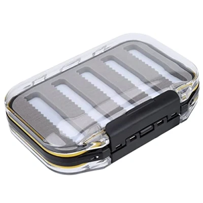Afbeelding van TOPINCN Fly Fishing Flies Kit vlieg lokken doos dubbelzijdig plastic aas schuim gewatteerde houder case accessoire Jag Shape Zwart