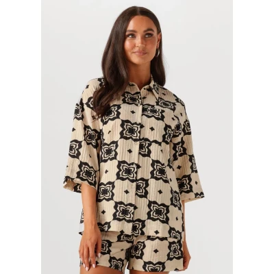 Afbeelding van Object Overhemdblouse, Dames, Maat: 38, Sandshell