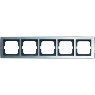 Afbeelding van Abb busch jaeger solo 5 voudig afdekraam montage vert hori klem glans wit ral9016 kunststof ip20 2cka001754a4113