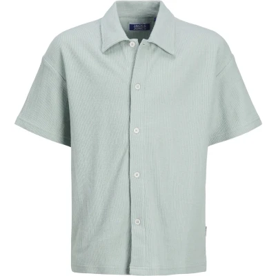 Afbeelding van JACK &amp; JONES JUNIOR overhemd JORJASPER BUTTON THROUGH SHIRT SS JNR grijsgroen