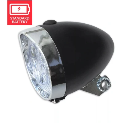 Afbeelding van Lynx Retro basic koplamp batterij led matzwart