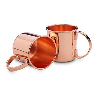Afbeelding van ECHTWERK Moscow Mule Koperen Bekers Set van 2 roestvrij staal 9 x 13,7 cm 450 ml met geschenkdoos