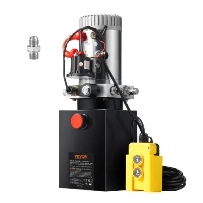 Afbeelding van VEVOR hydraulische pomp eenheid 12V 1600W enkelwerkende hydraulisch aggregaat 1 gal tank handpomp voor liften, vorkheftrucks enz.