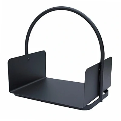 Afbeelding van JVL Conway modern accessoire voor de open haard Log kolenhouder, staal, zwart, 41 x 47 30 cm