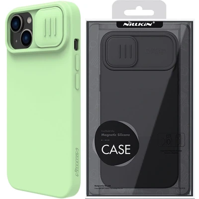 Afbeelding van Nillkin CamShield Magnetisch Siliconen Hoesje iPhone 14 Plus Magnetische MagSafe Cover met Camerabeschermer Groen