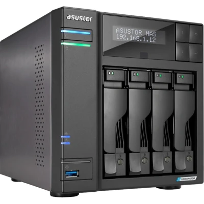 Afbeelding van Asustor 90 AS6704T00 MD30 data opslag server NAS Desktop Ethernet LAN Zwart N5105