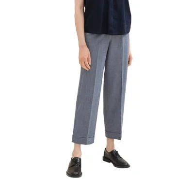 Afbeelding van TOM Tailor LEA Straight LEG Broek, Dames, Maat: 36x28, Navy off white denim look