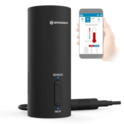 Afbeelding van Bresser WiFi gateway El Niño voor compatibele 5 in 1 en 7 sensoren, weergegevens uploaden, thermo hygrometer, barometer