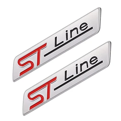 Afbeelding van 2 stuks ST lijn Embleem Auto Sticker Van Toepassing op Body Bagage en Andere Items Accessoires(Abrazine Silver)