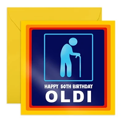 Afbeelding van Central 23 Grappige 50e verjaardagskaart Voor mannen &#039;Happy 50th Birthday Oldi&#039; Hilarisch cadeau zijn vijftig papa man leeftijd 50 wordt geleverd met leuke stickers