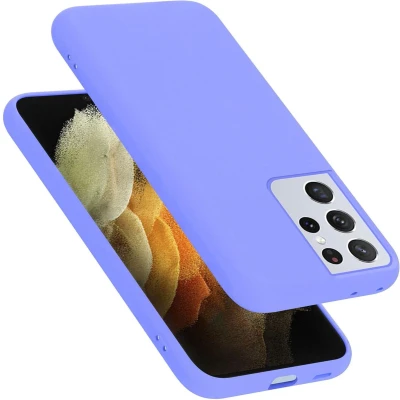 Afbeelding van Cadorabo Hoesje geschikt voor Samsung Galaxy S21 ULTRA Case in LIQUID LICHT PAARS Beschermhoes TPU silicone Cover