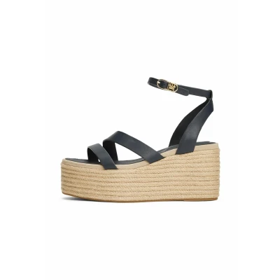 Afbeelding van Tommy Hilfiger Ankle Strap Espadrilles, Dames, Maat: 38, Space blue Leer