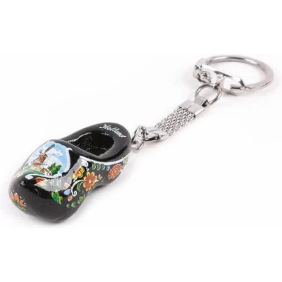 Afbeelding van Sleutelhanger Klomp 4cm Holland Enkel Zwart Souvenir