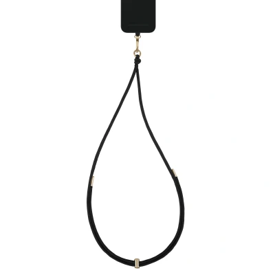 Afbeelding van iDeal of Sweden Cord Phone Strap Universal Telefoonkoord Universeel Black Zwart