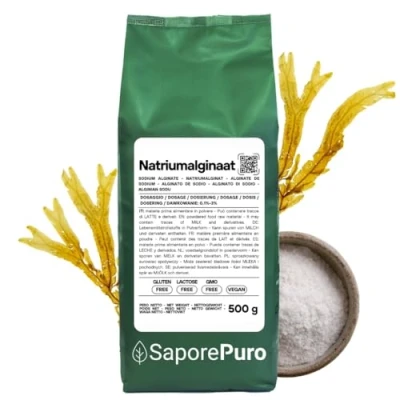 Afbeelding van Saporepuro NATRIUMALGINAAT Poeder 500 gr verdikkingsmiddel en geleermiddel Hoge kwaliteit