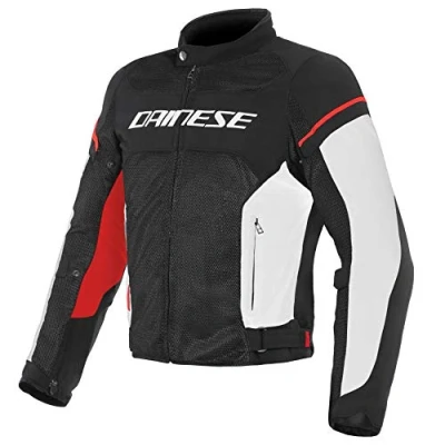 Afbeelding van Dainese Air Frame D1 Tex Jacket Motorjas Zomer, Zwart/Wit/Rood,