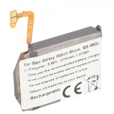 Afbeelding van Accu geschikt voor Samsung Galaxy Watch 46mm, SM R800, Li Polymer, 3.85V, 472mAh, 1.8Wh, ingebouwd, zonder gereedschap