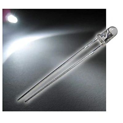 Afbeelding van world trading net 50 LED&#039;s 3 mm waterhelder knipperend wit, light emitting diode, bedraad, als onderdeel