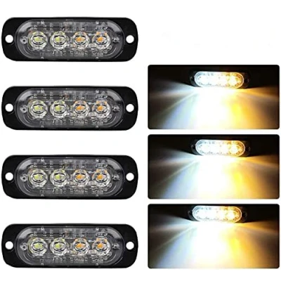 Afbeelding van HULX Zijlicht voor, 4 stuks, leds, parkeerlicht, zijmarkeringslichten van de auto, 12 V, 24 V (wit + geel)