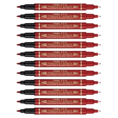 Afbeelding van Pentel N75W BE permanente marker Gesorteerd Rood 1 stuk(s)
