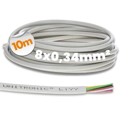 Afbeelding van 10 meter Lapp 0028408 UNITRONIC LiYY PVC datakabel 8x0,34 mm² I soldeerkabel voor printplaat signaalkabel belkabel verlengkabel LED 8 draads