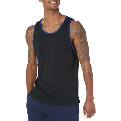 Afbeelding van Amazon Essentials Men&#039;s Tanktop met normale pasvorm, Zwart/Blauw, S