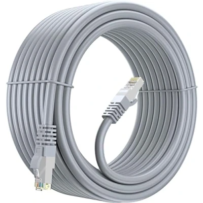 Afbeelding van MutecPower 20m Cat5e Ethernet Netwerkkabel met RJ 45 Plug FTP CCA Grijs 20 meter Networking Internetkabel LAN Kabel voor binnenhuis gebruik