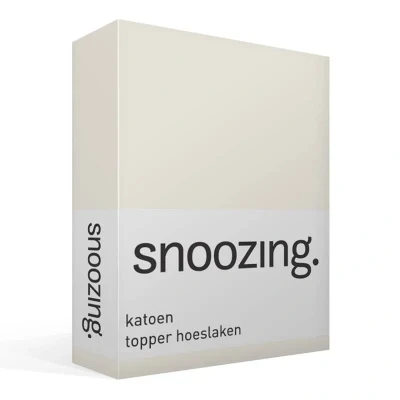 Afbeelding van Snoozing Katoen Topper Hoeslaken Tweepersoons 140x200 cm Ivoor
