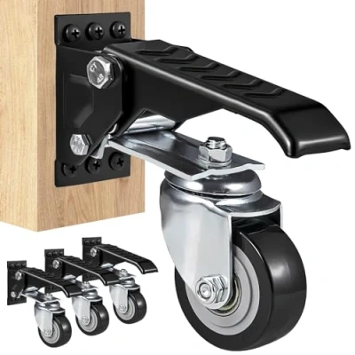 Afbeelding van VEVOR set van 4 zwenkwielen werkbank max. 74,8kg draagvermogen meubelwielen dubbele kogellager zwaarlast polyurethaan transportwielen met rem industriële wielen 160x70x174mm