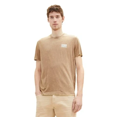 Afbeelding van TOM TAILOR 1036431 T shirt voor heren, 24048 Desert Fawn, L, L