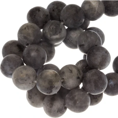 Afbeelding van Labradoriet Frosted Kralen (8 mm) Dark Grey (45 stuks)