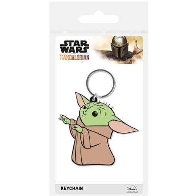 Afbeelding van Star Wars: The Mandalorian RK39094C Baby Yoda rubberen sleutelhanger, uniseks, meerkleurig, 4,5 x 6 cm