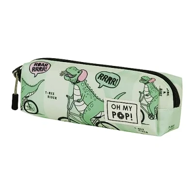Afbeelding van Oh My Pop! Green FAN Vierkante Etui 2.0 Dinorrr (21 x 8 5.5 cm) Pennenzak Dinosaurus