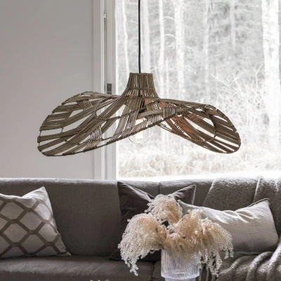 Afbeelding van PR Home Wella hanglamp rotan kap golfvorm