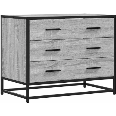 Afbeelding van vidaXL Ladekast 70x41x56 cm bewerkt hout grijs sonoma eikenkleurig
