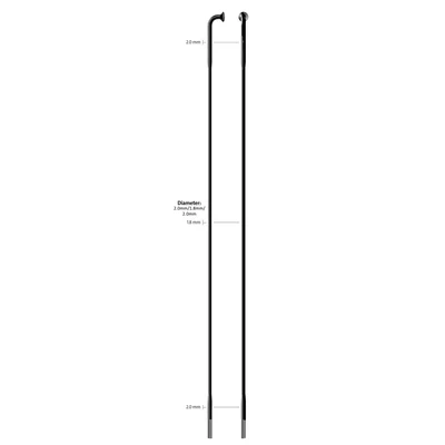 Afbeelding van Sapim Spaak 14 252L Race RVS zwart zonder nippel (100st)