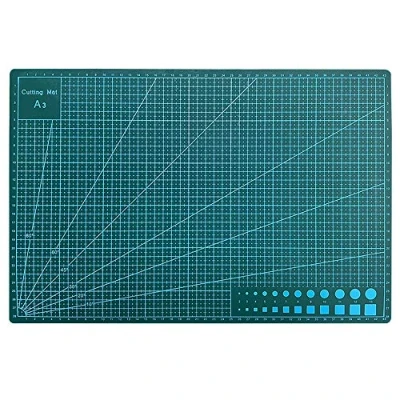 Afbeelding van Snijmat A3 (45 x 30 cm) PVC Self Healing Cutting Mat, Zelfherstellend Snijmatten met Raster voor Professionele Sneden Naaien Quilten Scrapbooking Modelbouw, Groen Zelfhelend Ambacht